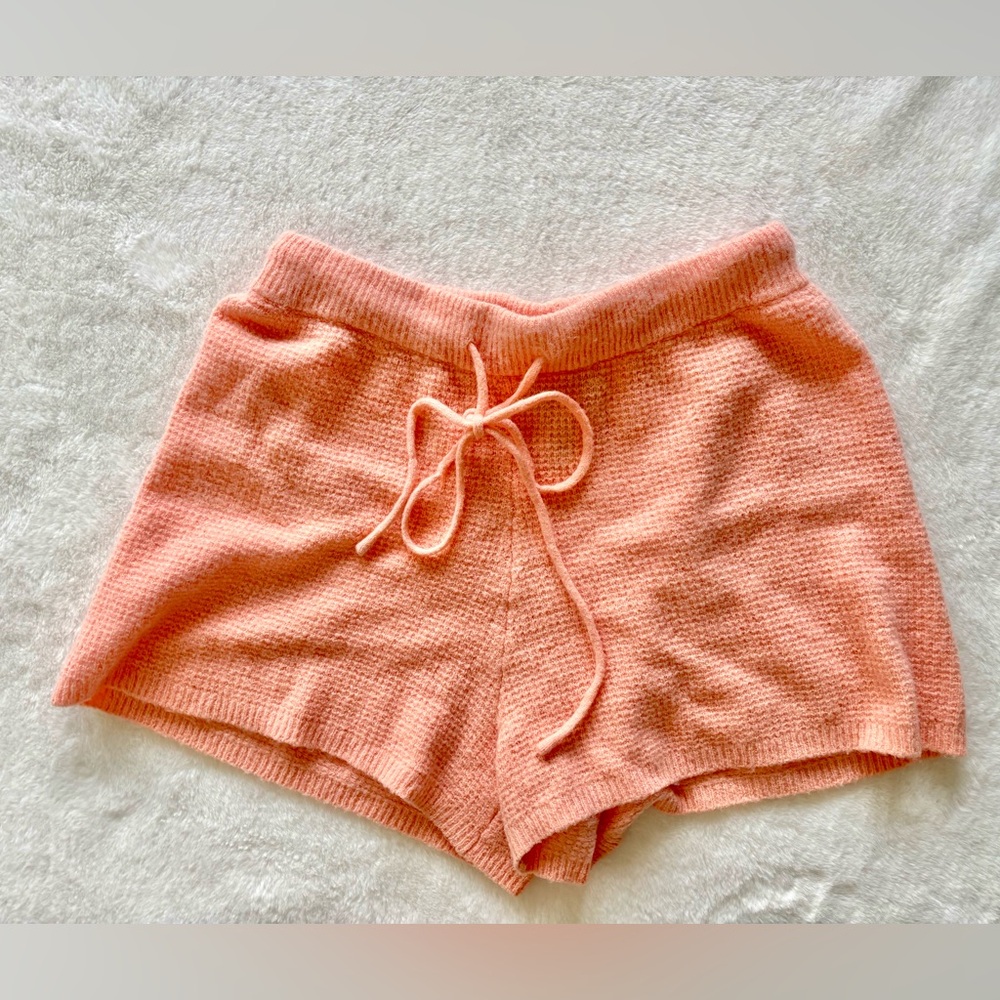 Anthropologie Saturday Sunday Cozy Knit Women's Shorts in Coral